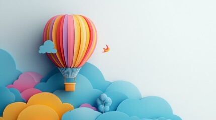 Naklejka premium A hot air balloon with vibrant colors