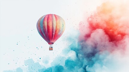 Fototapeta premium A hot air balloon with vibrant colors