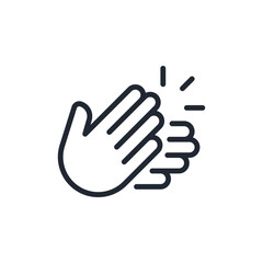 Fototapeta premium Applause and hand clap editable stroke outline icon isolated on white background flat vector illustration. Pixel perfect. 64 x 64.