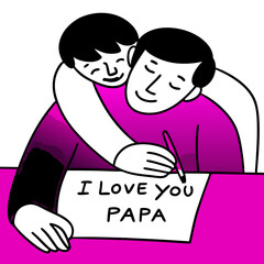 I love you papa illustration vector art