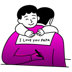 I love you papa illustration vector art