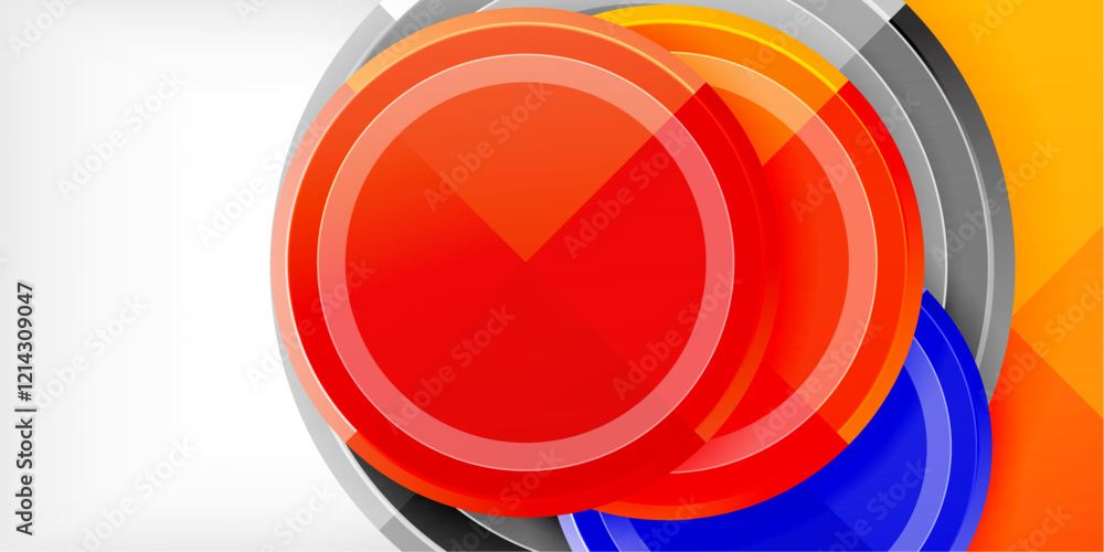 Poster Minimal geometric abstract background. Circle triangle design