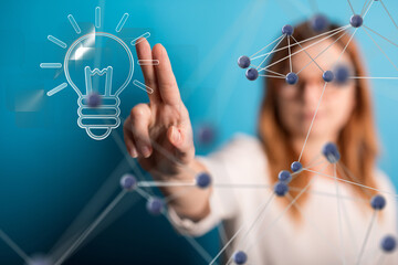 Neural network 3D illustration. Big data and cybersecurity