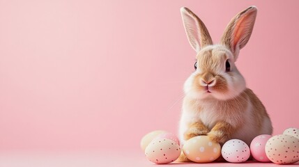 Happy Easter greeting card with a cute bunny