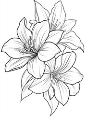 Obraz premium Elegant Line Art Drawing of Two Lilies