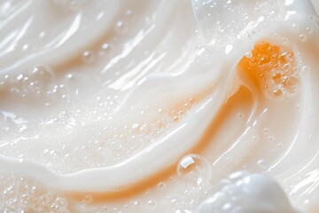 Texture of a velvety milky shampoo or conditioner
