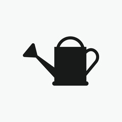 Simple black and white watering can icon.