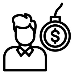 Debt Vector Design Icon Style