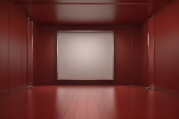 Empty red color product showcase. Studio room background. Used as background for display your product, Vector Generative AI