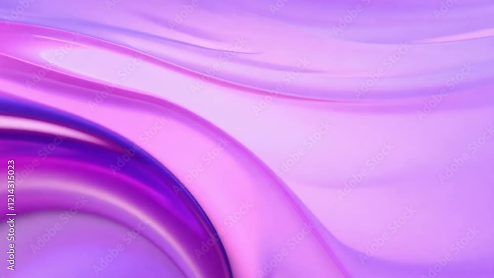 Poster flowing abstract forms blend seamlessly in captivating shades of purple and pink, creating a glossy 