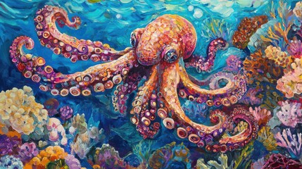 Colorful Creatures in a Vibrant Reef Scene