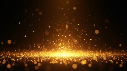 Golden Glow and Sparkling Particles