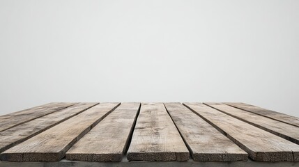 Fototapeta premium Full wooden pallet with visible planks and natural textures, isolated on a white backdrop