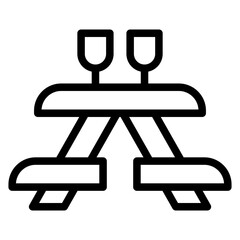Picnic Table Vector Design Icon Style