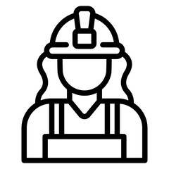 Lady Worker Vector Design Icon Style