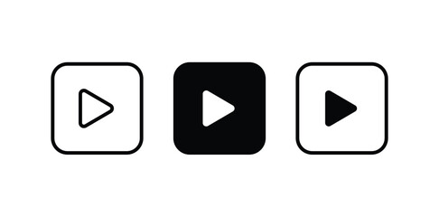 Play Button Icon Set Stock Illustration