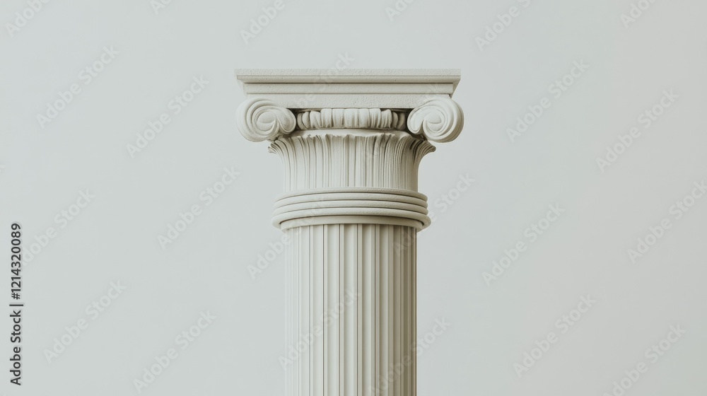 Aufkleber minimalist column with sharp details and smooth curves, standing against a plain white background