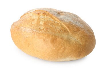 One freshly baked bread isolated on white