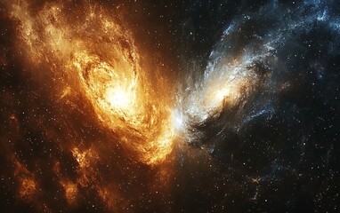 Cosmic Collision of Two Spiraling Galaxies