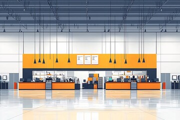 Modern Futuristic Interior of a Retail Space