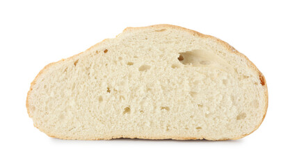 Slice of fresh bread isolated on white