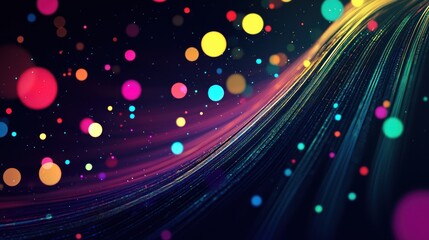 Abstract Background with colorful circles wave line illustration
