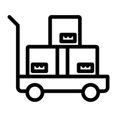 Package Trolley Vector Design Icon Style