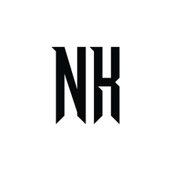 NK monogram logo design letter text name symbol monochrome logotype alphabet character simple logo