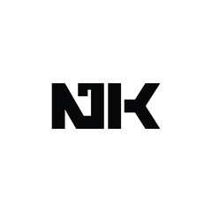 NK monogram logo design letter text name symbol monochrome logotype alphabet character simple logo