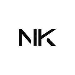 NK monogram logo design letter text name symbol monochrome logotype alphabet character simple logo