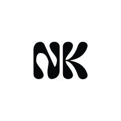 NK monogram logo design letter text name symbol monochrome logotype alphabet character simple logo