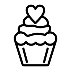 Wedding Cupcake Vector Design Icon Style