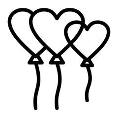 Heart Ballons Vector Design Icon Style