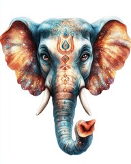 Obraz premium Majestic elephant artwork in colorful digital environment a spiritual concept
