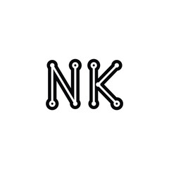 Obraz premium NK monogram logo design letter text name symbol monochrome logotype alphabet character simple logo