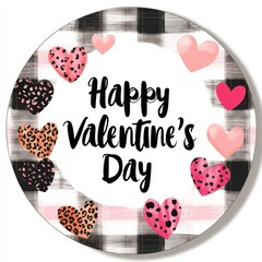 Happy Valentine's Day Logo Design Festive Celebration Graphic Art Colorful Hearts Creative Concept