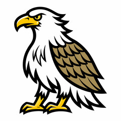 Simple eagle design with thin black outline featuring bold details
