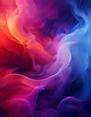 Abstract smoky background with vibrant red, blue, and purple gradients creating an intense and ethereal atmosphere.