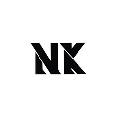 NK monogram logo design letter text name symbol monochrome logotype alphabet character simple logo