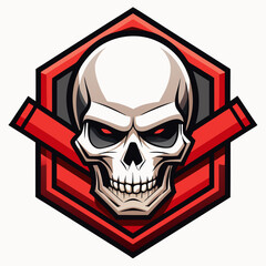 Fototapeta premium Skull and crossbones design with a bold, graphic outline