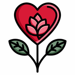 Heart flower design for Valentine's Day celebrations