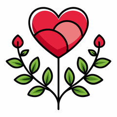 Floral heart design for Valentine's Day celebration