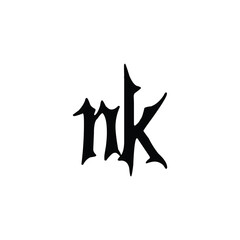 NK monogram logo design letter text name symbol monochrome logotype alphabet character simple logo