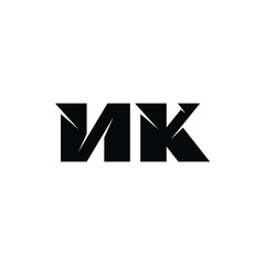 NK monogram logo design letter text name symbol monochrome logotype alphabet character simple logo
