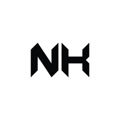 NK monogram logo design letter text name symbol monochrome logotype alphabet character simple logo