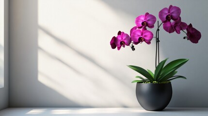 An orchid in a pot in bloom