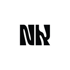 NK monogram logo design letter text name symbol monochrome logotype alphabet character simple logo