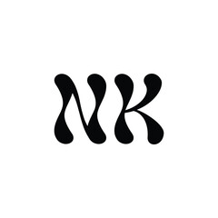 NK monogram logo design letter text name symbol monochrome logotype alphabet character simple logo