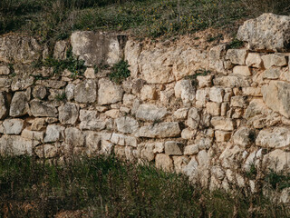 Old rocks wall in the nature