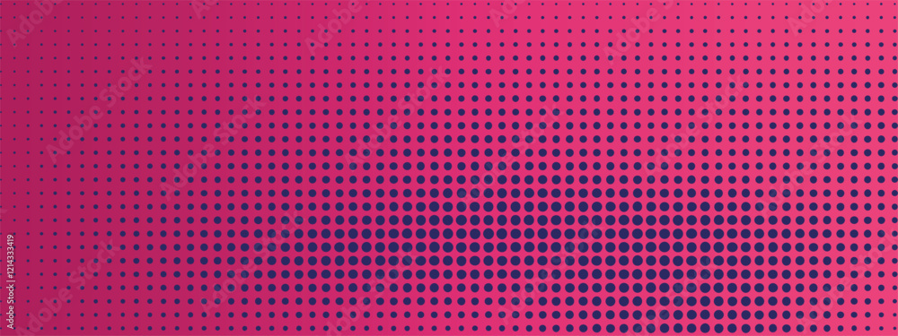Poster pink and purple halftone polka dot gradient background. doteed pixel texture overlay. pop art style 
